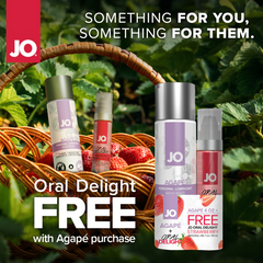 JO Agape 4oz + GWP JO Oral Delight Strawberry Gel 1oz