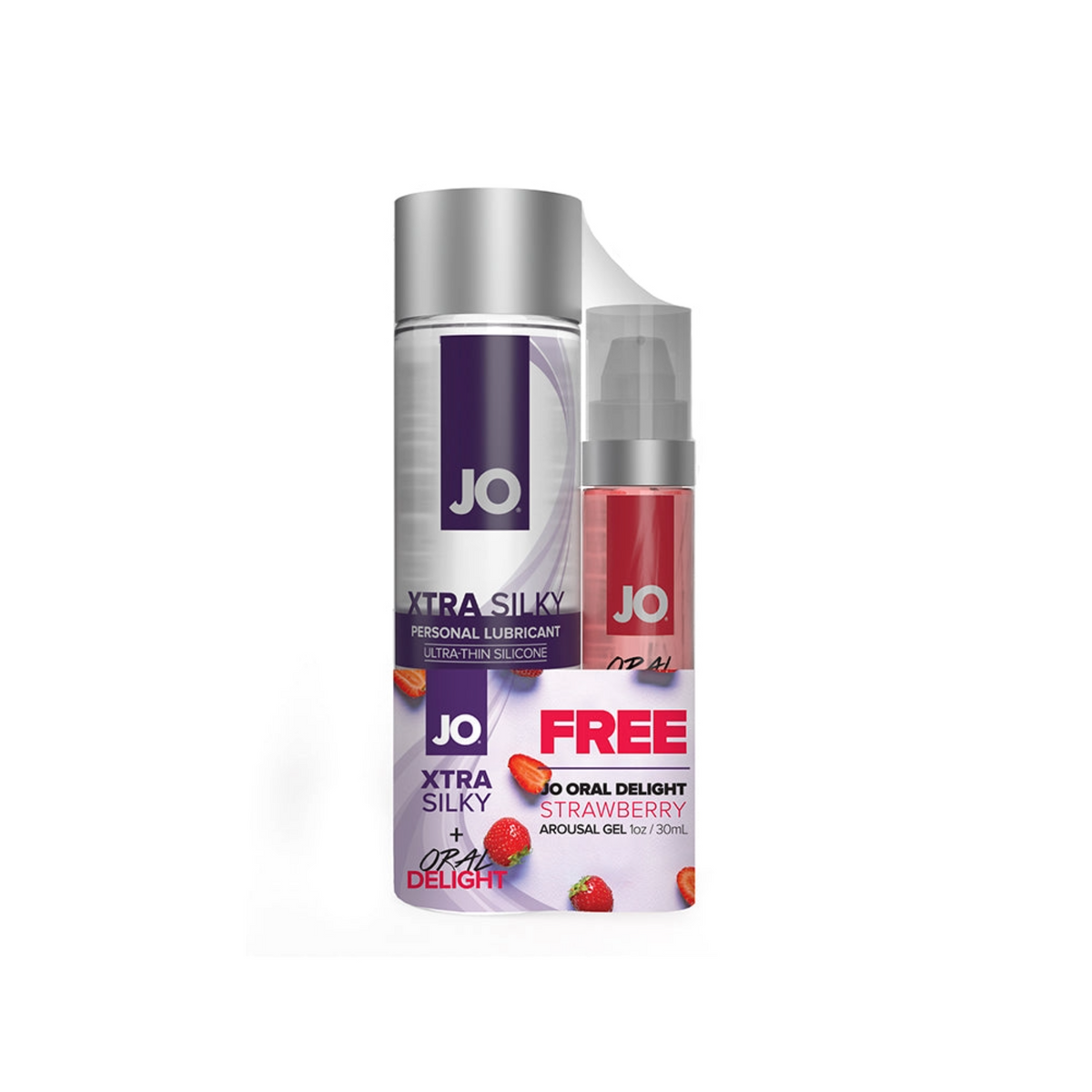 JO Xtra Silky Silicone 4 floz 120 mL + GWP JO Oral Delight - Strawberry 1 floz 30 mL